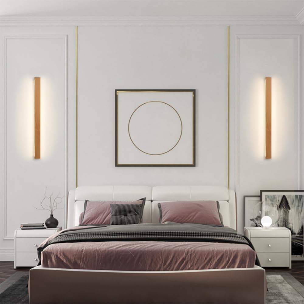 Modern Long Strip Wood LED Wall Lamp
