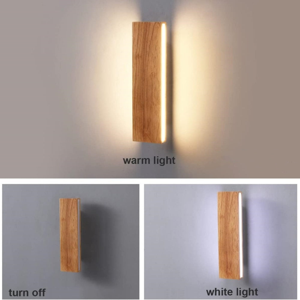 Modern Rotatable Wood Hallway LED Wall Lights