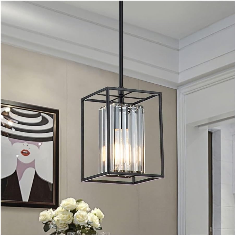 Contemporary Industrial Glass Pendant Light For Dining Room