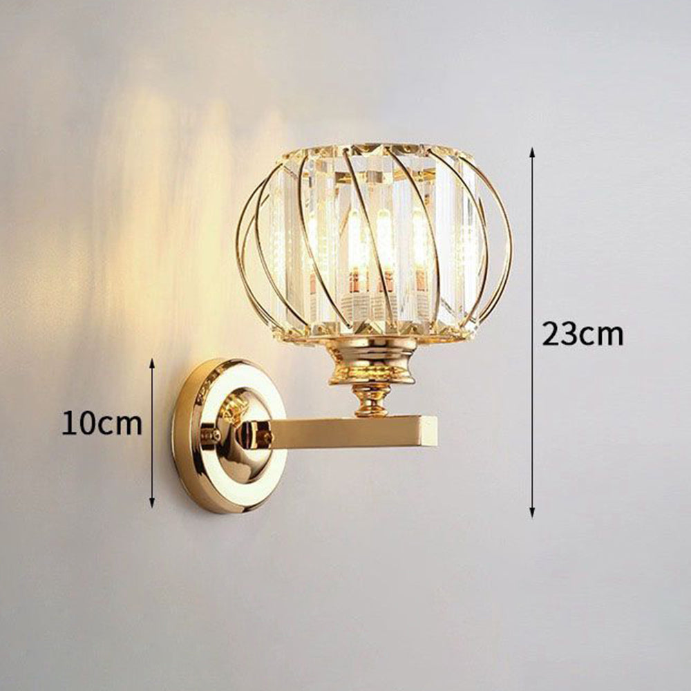 Stylish Contemporary Crystal Round Hallway Wall Lights