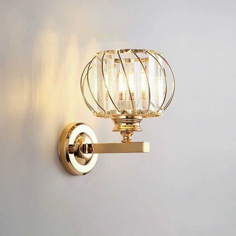 Stylish Contemporary Crystal Round Hallway Wall Lights