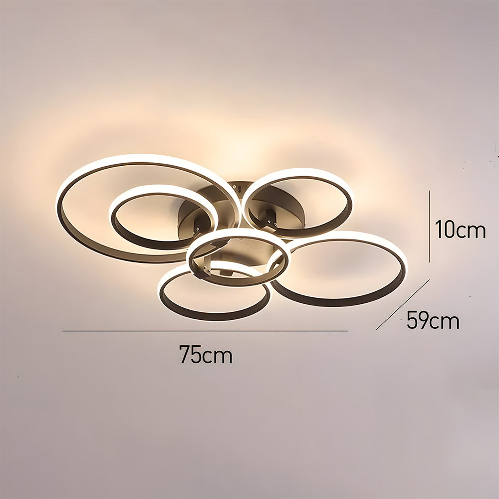 Unique Design Circle Rings Metal LED Ceiling Light