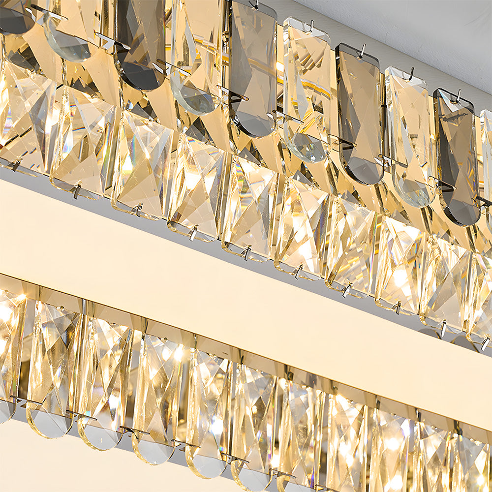 Modern LED Crystal Flush Mount Ceiling Lights Fixture for Dining Room Bedroom