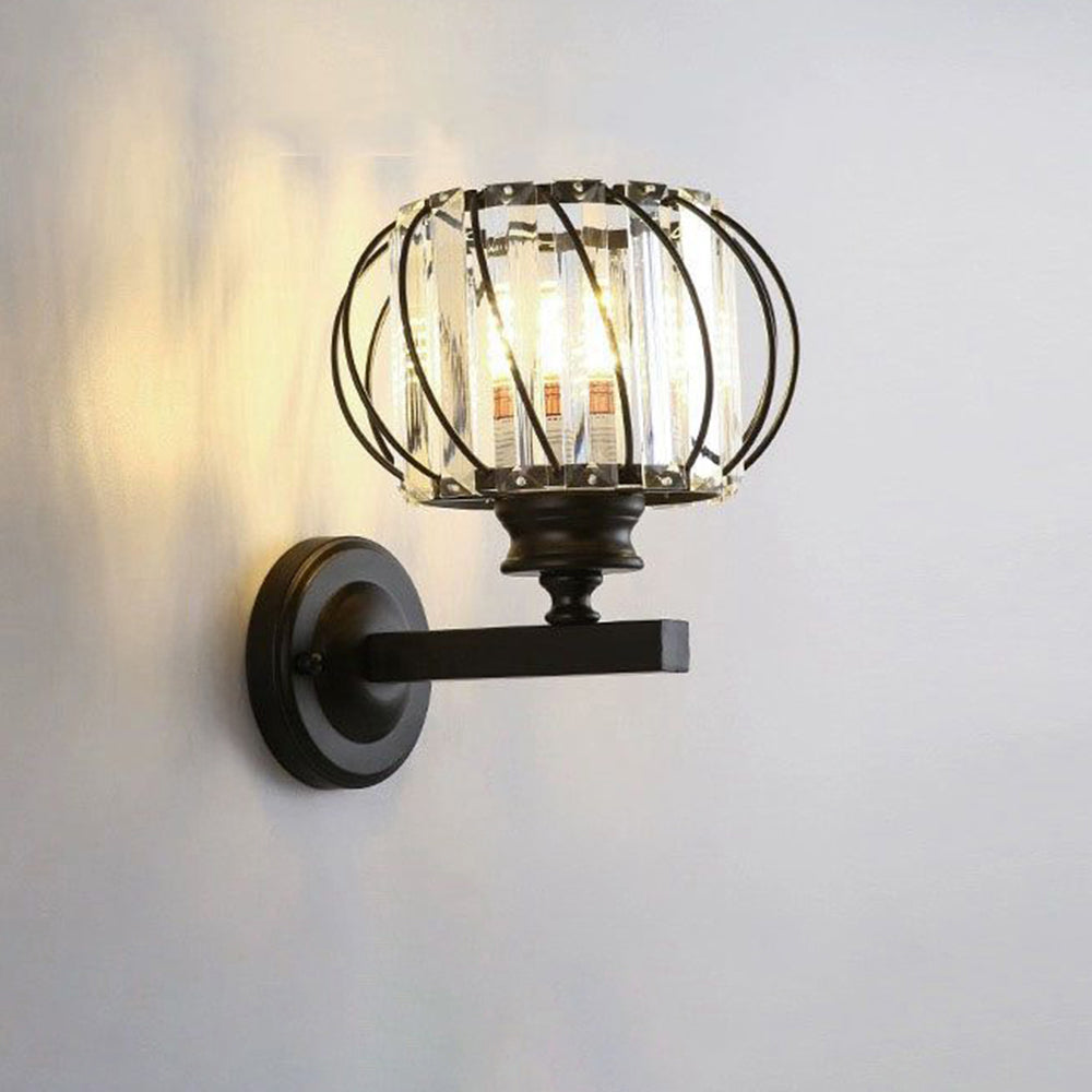 Stylish Contemporary Crystal Round Hallway Wall Lights