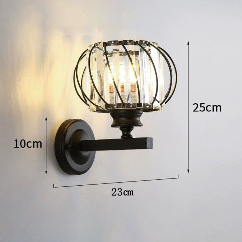 Stylish Contemporary Crystal Round Hallway Wall Lights