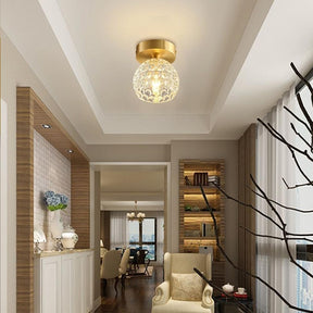 Contemporary Mini Clear Semi-Flush Hallway Ceiling Light