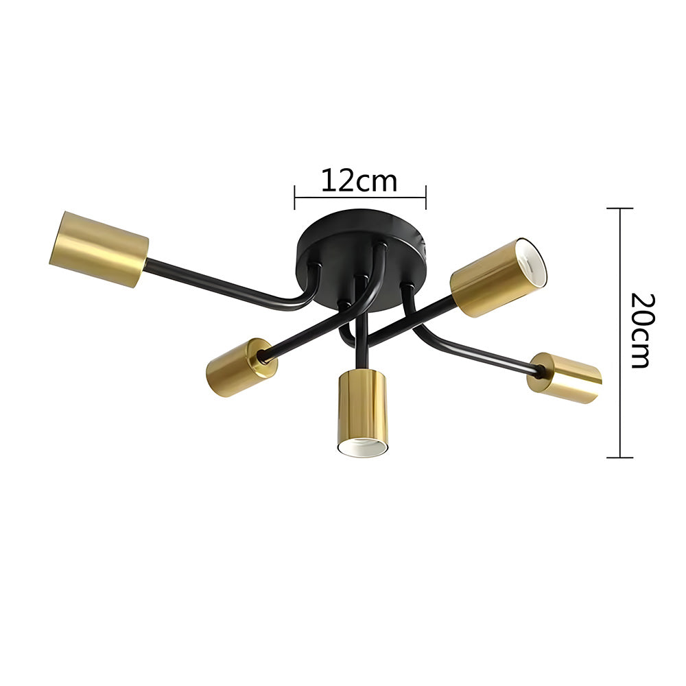 Industrial Style Semi-Flush Mount Ceiling Lights for Living Room