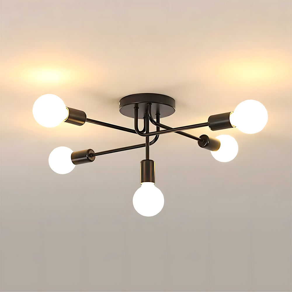 Industrial Style Semi-Flush Mount Ceiling Lights for Living Room