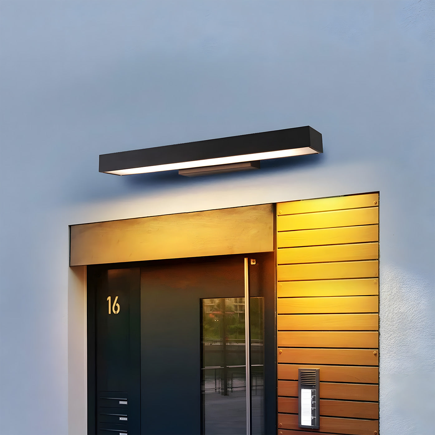 Modern IP54 Waterproof Linear PIR Motion Sensor LED Outdoor Wall Lights for Patio