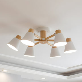 Wooden Close to Ceiling Lamps for Living Room