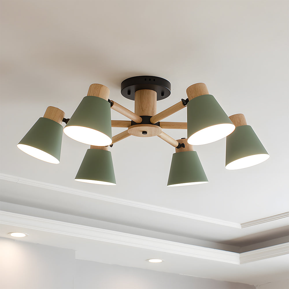 Wooden Close to Ceiling Lamps for Living Room
