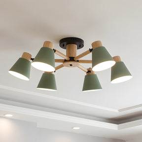 Wooden Close to Ceiling Lamps for Living Room