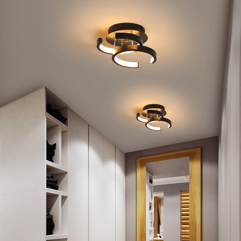 Nordic Semi-Flush LED Ceiling Light For Living Room Bedroom Hallway
