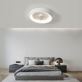 Modern Minimalism Iron White Design Ceiling Fan With Light