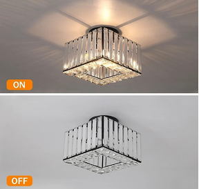 Crystal Semi Flush Mount Ceiling Light for Hallway 23cm E27