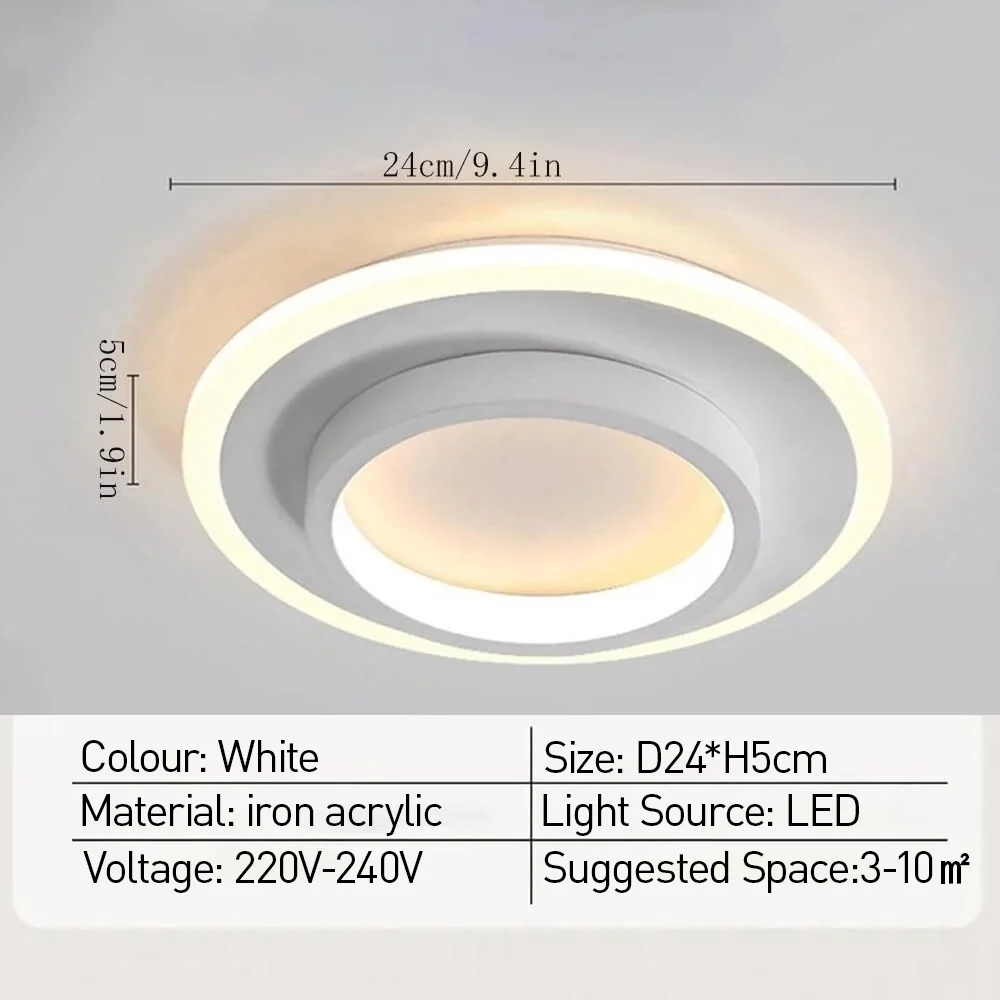 Nova Art Deco White LED Ceiling Lights