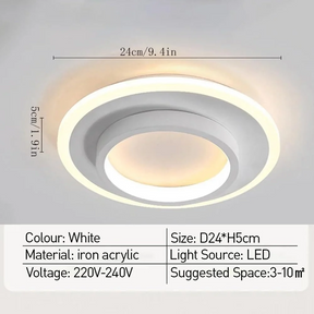 Nova Art Deco White LED Ceiling Lights