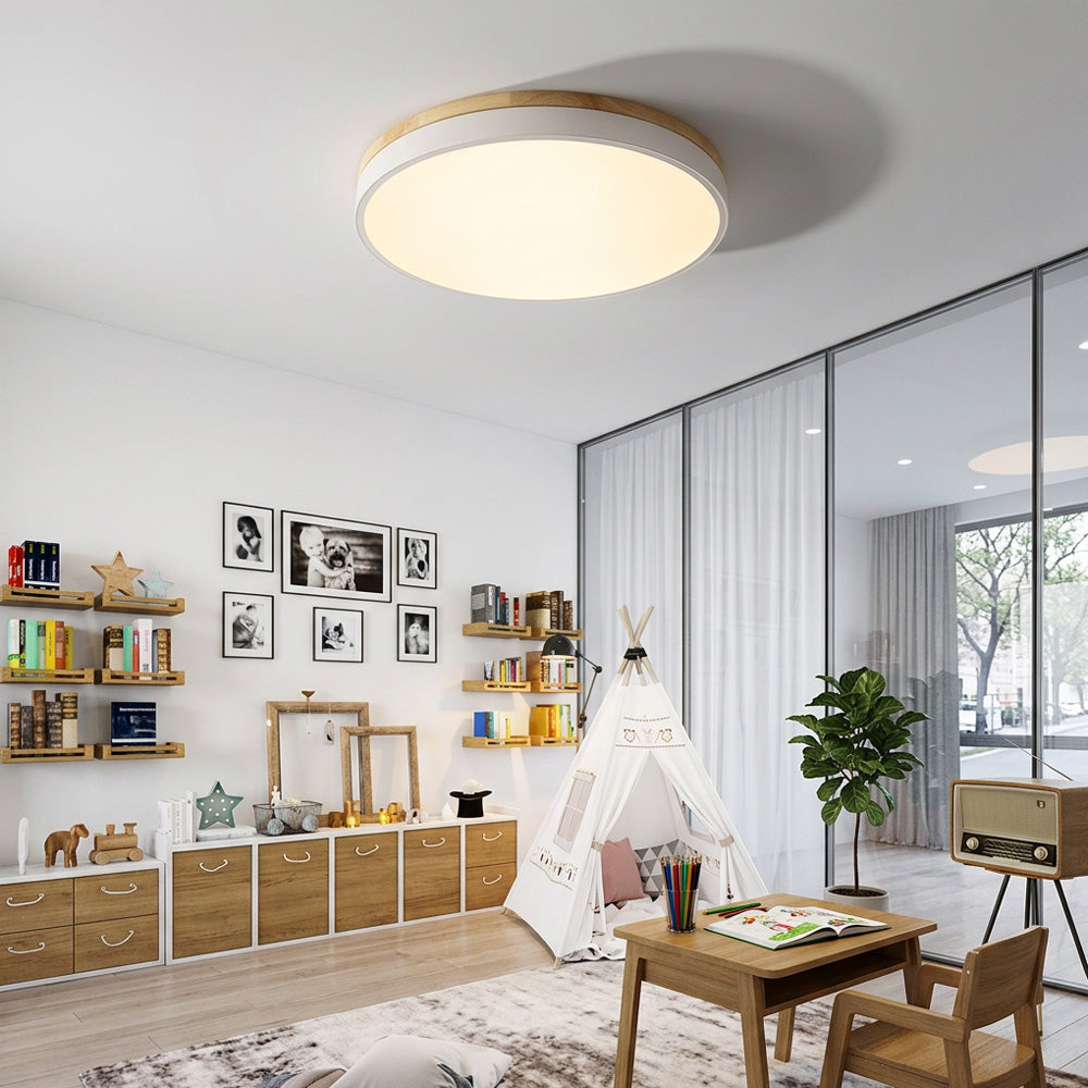 Aria Wood Flush Mount Ceiling Lamp