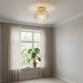 Modern Droplet Crystal Ball Semi Flush Mount Ceiling Lights for Closet Bedroom Hallway