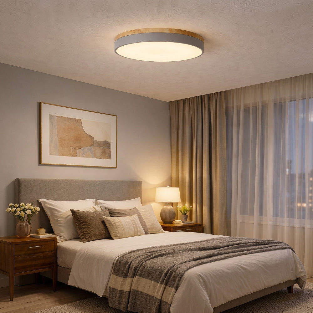Aria Wood Flush Mount Ceiling Lamp