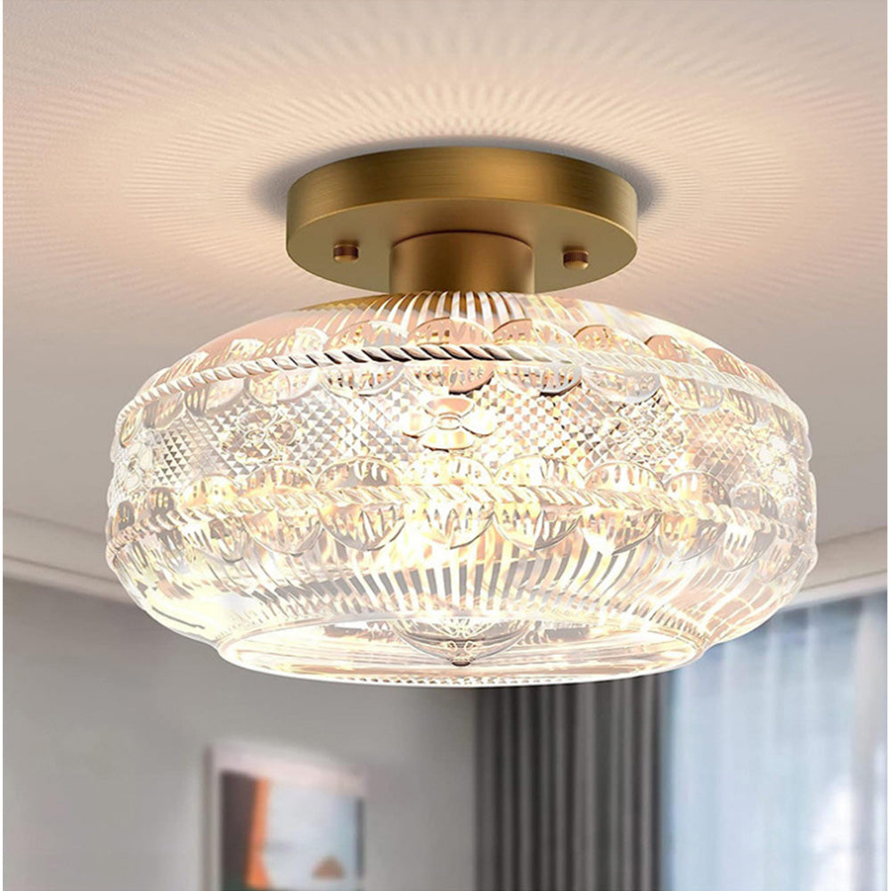 Luxury Minimalist Metal Glass Round Ceiling Light