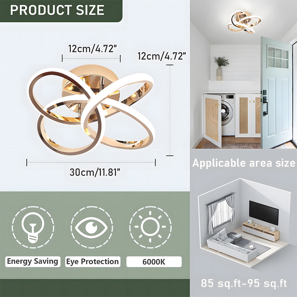 Modern LED Semi Flush Ceiling Lights for Hallway, Living Room, Bedroom