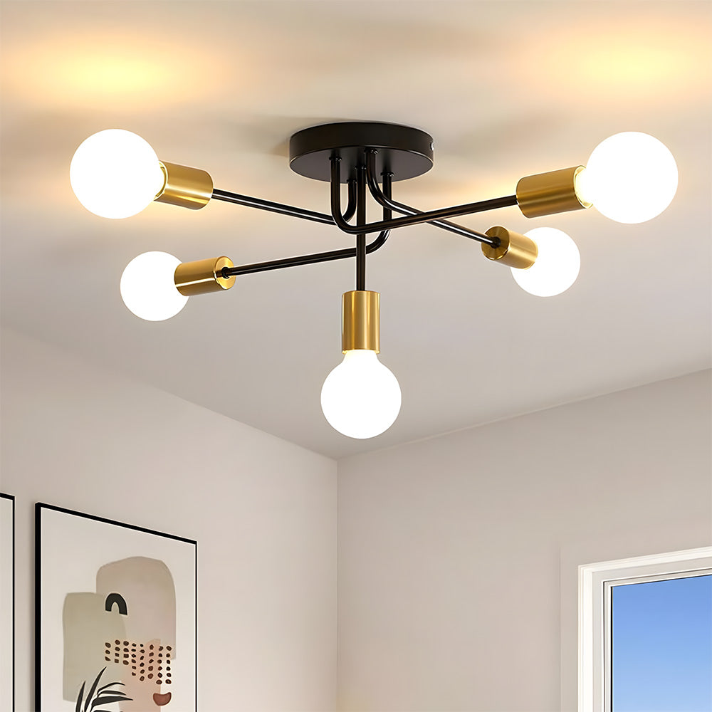 Industrial Style Semi-Flush Mount Ceiling Lights for Living Room