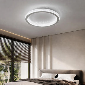Modern Luxury Black Crystal Ring LED Halo Bedroom Ceiling Light