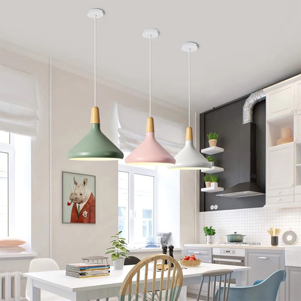 Nordic Macaron Creative Wooden Pendant Lamp