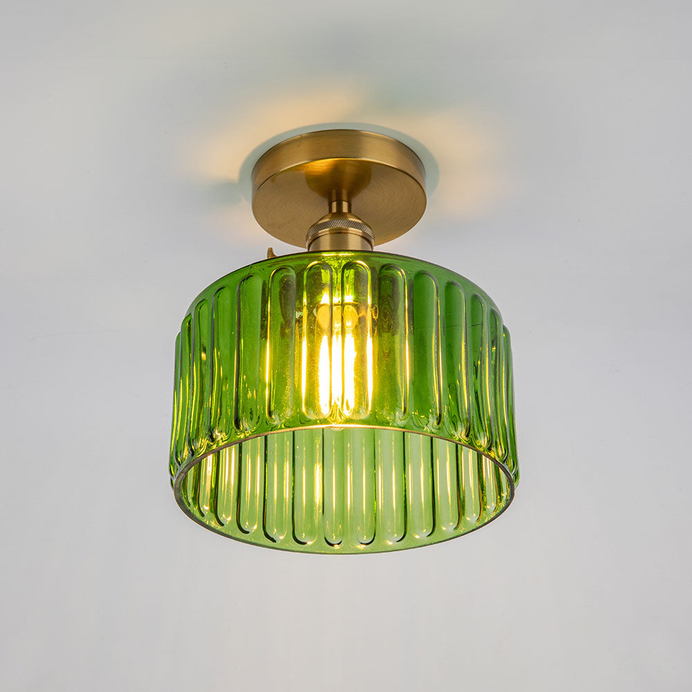 Vintage Green Glass Ceiling Light