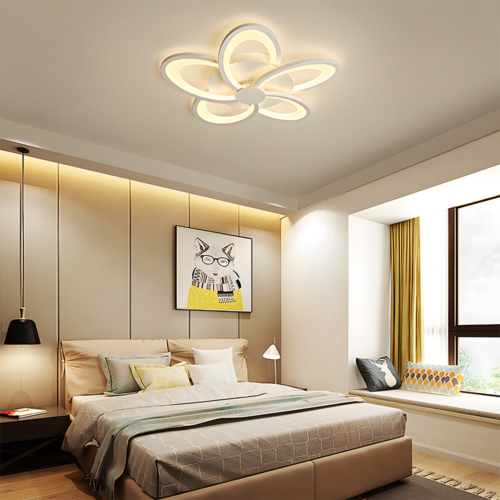 Modern Design Flower Shape White Bedroom Ceiling Light