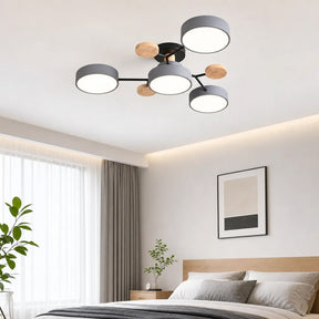 Aria Nordic Wood Flush Mount Ceiling Light