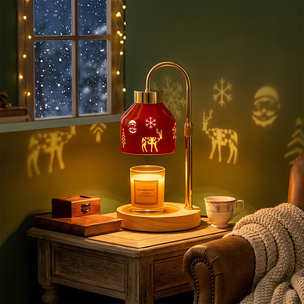 Creative Dimmable Wooden Iron Christmas Candle Lamp for Bedroom