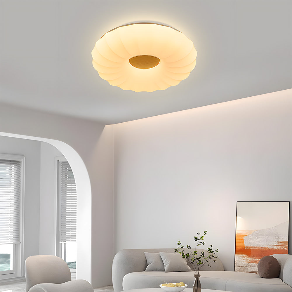 Simplistic Residential Cream Flush Mount LED Ceiling Lights