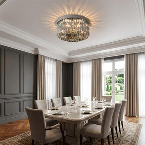 Luxury Crystal Round Flush Mount LED Ceiling Lights for Living Room