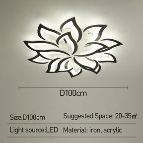 Contemporary Flower Shape Iron LED Ceiling Light For Living Room