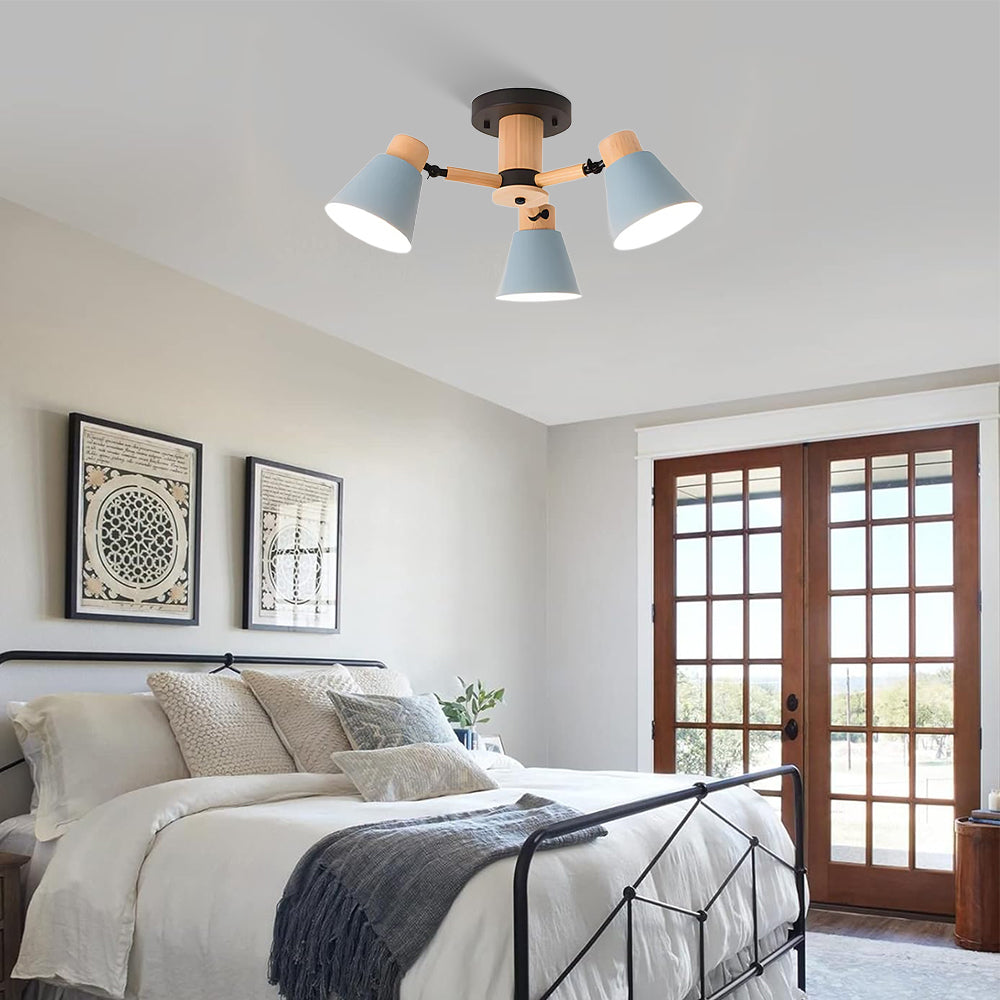 Wooden Close to Ceiling Lamps for Living Room