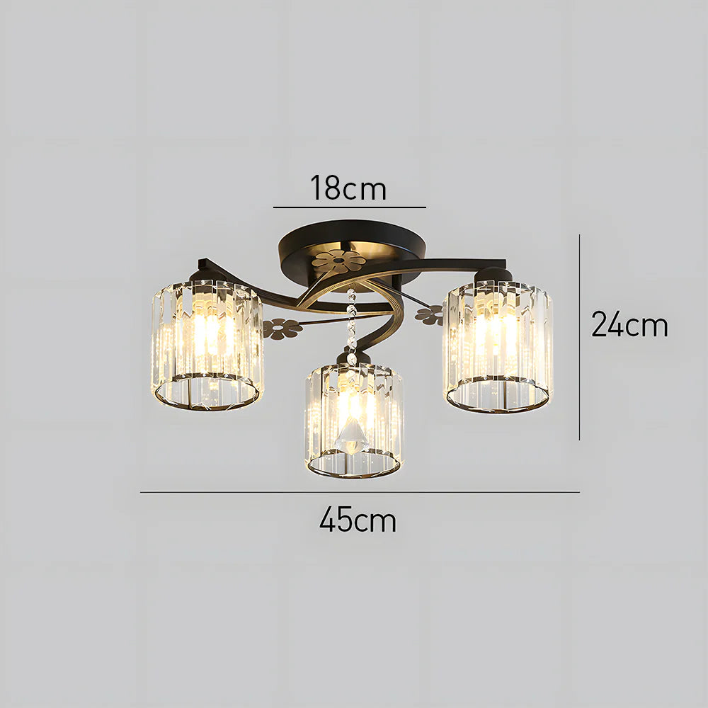 Luxury Crystal Semi Flush Ceiling Light