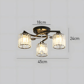 Luxury Crystal Semi Flush Ceiling Light
