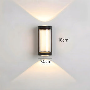 LED Waterproof Up and Down Black Outdoor Wall Lighting