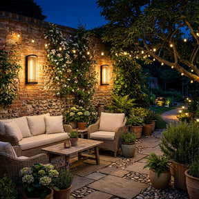 Atlas Fluted Glass Up and Down Outdoor Wall Light
