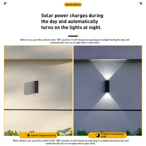 Outdoor Solar Lights Up and Down Modern Outdoor Wall Lights For Garden and Courtyard