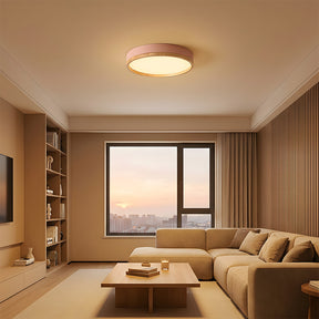 Contemporary Round Flush Mount Wooden Acrylic LED Ceiling Lights for Dining Room