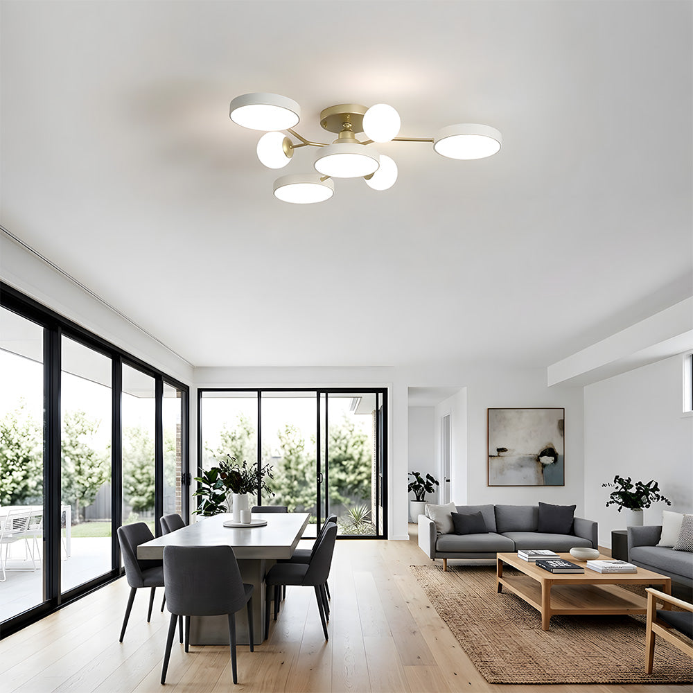 Modern Multi Arm Glass LED Flush Mount Ceiling Lights for Living Room