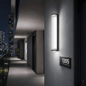 Modern Vertical Glass Stainless Steel Outdoor Wall Lights for Patio Garden