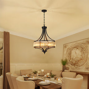 Modern Iron Crystal Large Ceiling Pendant Lights for Entryway Dining Room