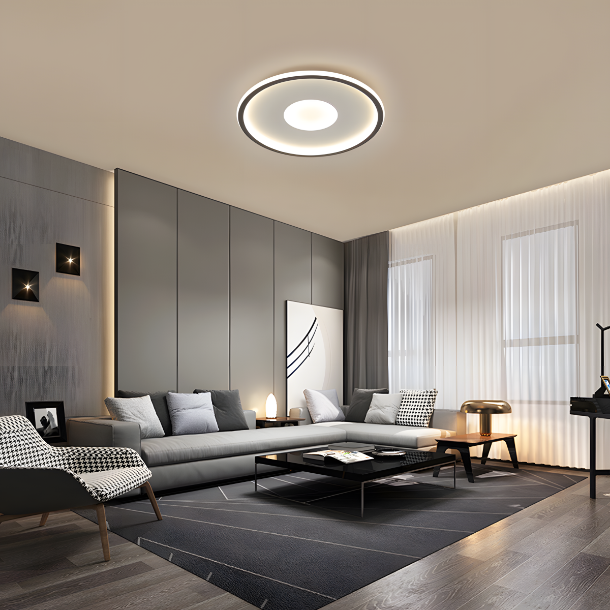 Refined Minimal Decor Iron LED Ceiling Lights For Living Room