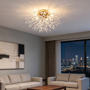 Crystal Flush Mount Chandelier Ceiling Light for Bedrooms, Kitchens, Islands, Corridor