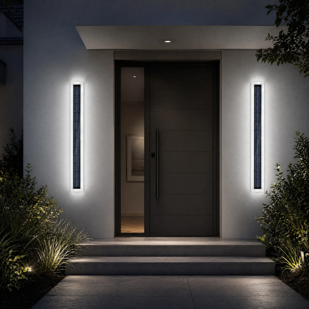 IP65 Solar Outdoor Wall Lights Exterior Garden Courtyard Villa Front Door Lighting, Dusk-to-Dawn