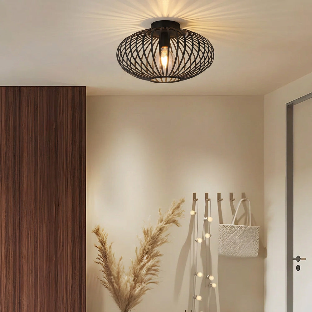 Vintage Industrial Metal Cage Ceiling Lights for Hallway Kitchen